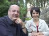 Com a atriz Débora Falabella, em março de 2005