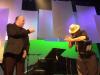 Em show com o músico Renato Borghetti, em junho de 2004