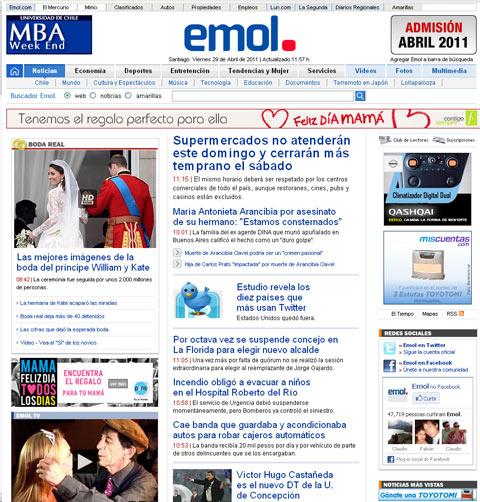 Casamento real se transforma em espetáculo da mídia Reprodução, emol /