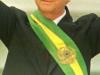 Na cerimônia de posse de Fernando Henrique Cardoso, sucessor de Itamar Franco na presidência, no ano de 1995