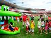 Maior título da história do clube foi festejado com brincadeiras para as crianças no gramado principal do estádio  