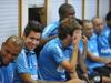 O clima era de descontração entre os jogadores no vestiário
