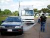 Em Santa Catarina, na cidade de Abelardo Luz, os carros que vinham do Paraguai tiveram as rodas pulverizadas