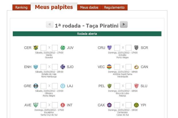 Torcedores já podem fazer suas apostas no Bolão zhEsportes Gauchão 2012 Reprodução/Agência RBS