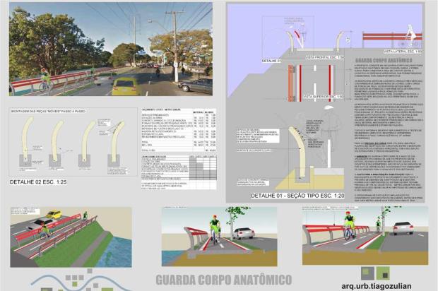 Internautas escolhem projeto de Tiago Zulian para guard-rail da ciclovia na Ipiranga Divulgação/
