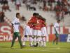 Marcos Aurélio aproveitou o rebote e marcou seu primeiro gol com a camisa colorada