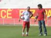 O técnico Dorival e Fernandão conversaram longamente durante o treino realizado na manhã de domingo