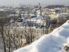 Catedral de Vilnius, na Lituânia, em uma paisagem típica do inverno europeu