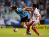 Marcelo Moreno durante a partida. Jogador fez passe para Kleber marcar o primeiro gol do Grêmio na partida