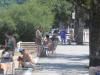Muitas pessoas aproveitaram o calor para curtir a praia de Ipanema, na Zona Sul