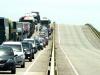 14h40:  congestionamento na BR-116, em Laguna, no retorno do litoral catarinense para o RS