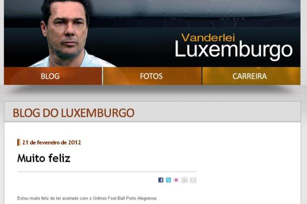 Luxemburgo divulga nota sobre acerto com o Grêmio: "Estou muito feliz"  Reprodução/www.luxemburgo.com.br
