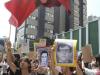 Manifestantes na capital paulista carregavam cartazes que traziam estampados os rostos de presos políticos mortos durante a ditadura