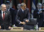 Obama afirma que não irá esconder negociações com a Rússia e faz brincadeira após cometer gafe Susan Walsh / AP/