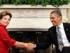 Após almoço oferecido pelo presidente americano Barack Obama para a chefe de Estado brasileira Dilma Rousseff, os dois líderes fizeram declarações à imprensa