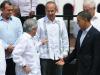 O presidente do México Felipe Calderon (ao centro) fala com o presidente do Chile, Sebastian Piñera, junto aos colegas Barack Obama, dos Estados Unidos, Porfirio Lobo, de Honduras, e Ricardo Martinelli, do Panamá