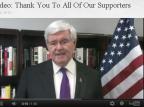 Gingrich suspende campanha por candidatura presidencial republicana YouTube/Reprodução Gingrich suspende campanha por candidatura presidencial republicana YouTube/Reprodução