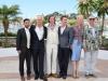 Jason Schwartzman, Bruce Willis, o diretor Wes Anderson, Edward Norton, Tilda Swinton e Bill Murray divulgando "Moonrise Kingdom"