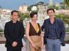 O diretor Matteo Garrone, a atriz Loredana Simioli e o ator Nando Paone, por "Reality"