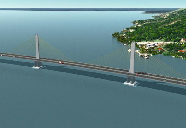 Construção de ponte sobre o Canal Laranjeiras, no Sul de Santa Catarina, deve ser concluída até 2014 DNIT/Divulgação?DN