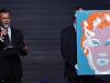Antonio Banderas com obra de Andy Warhol