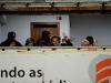 Após ser apresentado, Forlán acompanhou a partida dos camarotes do Beira-Rio
