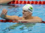 Esperança de ouro, Cielo fica em 10º lugar e avança na disputa dos 100m livre CHRISTOPHE SIMON/AFP Esperança de ouro, Cielo fica em 10º lugar e avança na disputa dos 100m livre CHRISTOPHE SIMON/AFP
