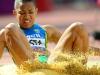 No início das competições de atletismo, Keila Costa participou do salto triplo
