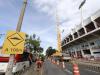 A previsão é que o bloqueio parcial da Avenida Padre Cacique acabe domingo, às 21h. 