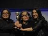Iara Noemi e Gilka Vargas, vencedoras na categoria Melhor Direção de Arte de Curta, por Casa AFogada