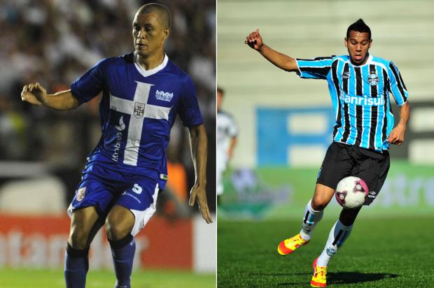Duelo dos 5: Souza e Eduardo Costa "viram a casaca" em Grêmio x Vasco Montagem sobre fotos de Vanderlei Almeida/AFP e Jefferson Bottega/
