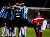 Jogadores comemoraram o gol que deu a vantagem ao Grêmio