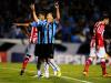 Depois de partida sofrendo com a marcação advrsária, Kleber comemora o seu gol