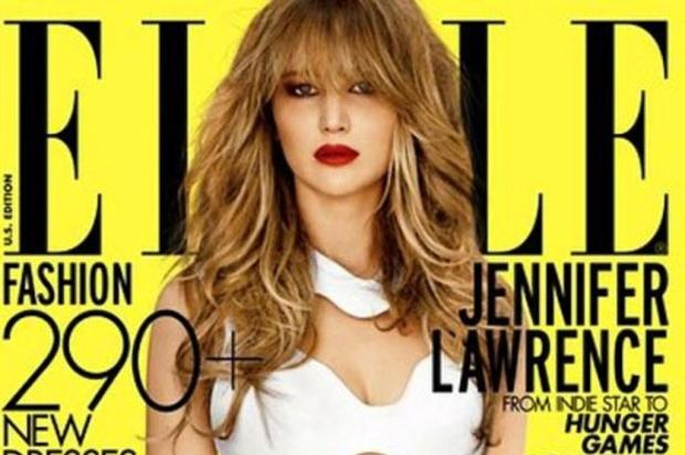 "Sou obesa para os padrões de Hollywood", declara Jennifer Lawrence Elle/Reprodução "Sou obesa para os padrões de Hollywood", declara Jennifer Lawrence Elle/Reprodução