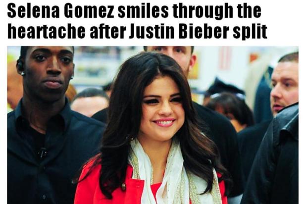 Em lançamento de coleção, Selena Gomez não parece se importar com o término de relação com Bieber reprodução/The Sun Em lançamento de coleção, Selena Gomez não parece se importar com o término de relação com Bieber reprodução/The Sun