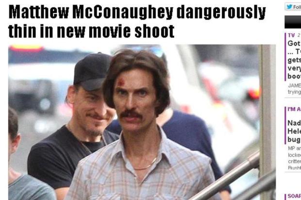 Matthew McConaughey aparece muito magro em set Reprodução/The Sun
