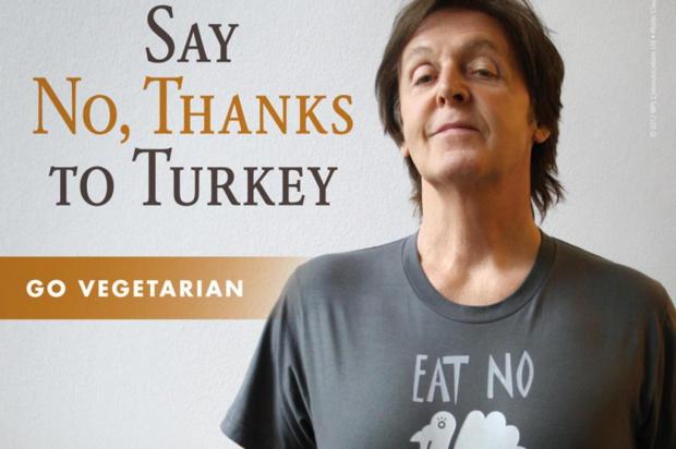 Paul McCartney pede "anistia" ao peru no Dia de Ação de Graças nos EUA Paul McCartney PETA/Divulgação/PETA Paul McCartney pede "anistia" ao peru no Dia de Ação de Graças nos EUA Paul McCartney PETA/Divulgação/PETA