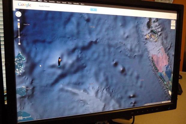 Ilha perto da Austrália registrada por Google e atlas não existe AFP/AFP Ilha perto da Austrália registrada por Google e atlas não existe AFP/AFP