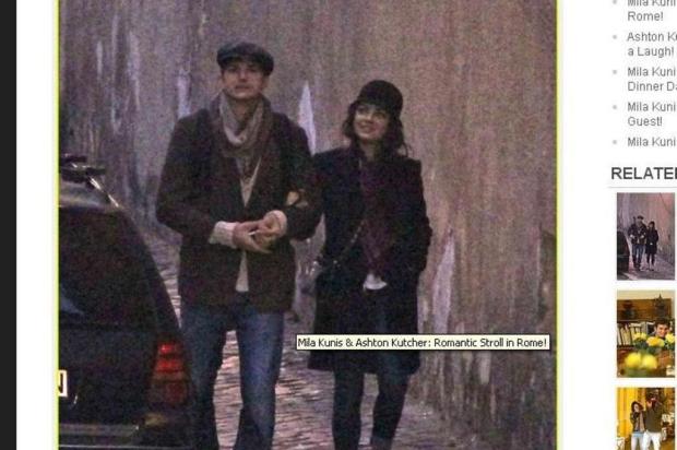 Mila Kunis e Ashton Kutcher são flagrados passeando em Roma Just Jared/0 Mila Kunis e Ashton Kutcher são flagrados passeando em Roma Just Jared/0
