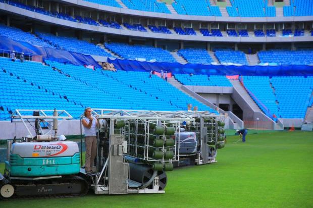 Gramado da Arena receberá tecnologia belga para deixar solo mais firme Omar Freitas/Agencia RBS Gramado da Arena receberá tecnologia belga para deixar solo mais firme Omar Freitas/Agencia RBS