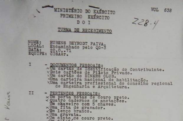 Baú do coronel: revelados os documentos dos casos Rubens Paiva e Riocentro Reprodução/Zero Hora