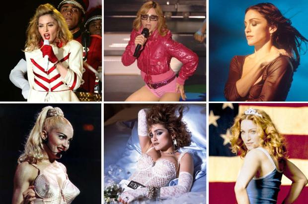 Entenda a Madonna que subirá ao palco do Estádio Olímpico 1 Marwan Naamani/AFP Photo, Yui Mok/AP, Divulgação, Sean Kardon/AP, Steven Meisel e Divulgação/