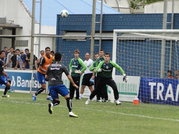 Com Werley, sem Zé Roberto: Grêmio treina conclusões a gol no Olímpico Guilherme Becker/AgênciaRBS