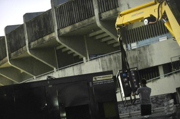 Montagem do palco de Madonna avança no Olímpico Jean Schwarz/Agencia RBS