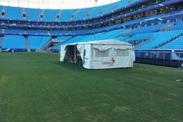 Gramado da Arena terá costura de fibra sintética em toda a extensão até domingo World Sports/Divulgação
