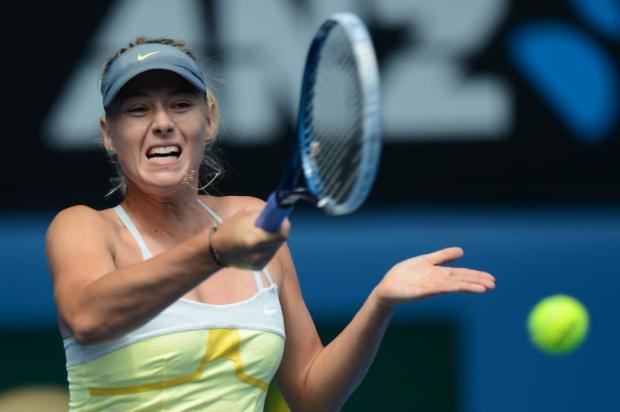Maria Sharapova aplica "bicicleta" em sua estreia no Aberto da Austrália GREG WOOD/AFP