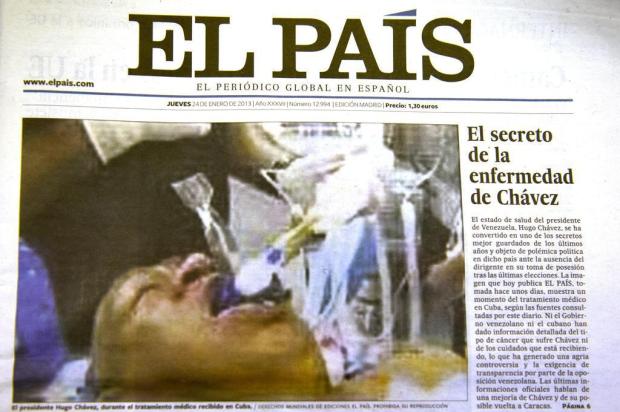 Foto falsa de Chávez obriga jornal a pedir desculpas DOMINIQUE FAGET/AFP PHOTO