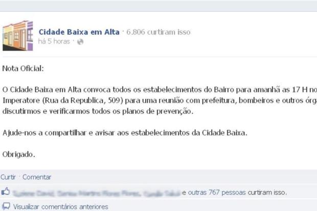 Reunião será promovida para tratar da segurança nos estabelecimentos da Cidade Baixa Reprodução/Reprodução Reunião será promovida para tratar da segurança nos estabelecimentos da Cidade Baixa Reprodução/Reprodução