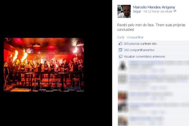 Delegado posta foto de pirotecnia na boate Kiss e escreve: "Tirem suas próprias conclusões" Reprodução/Facebook