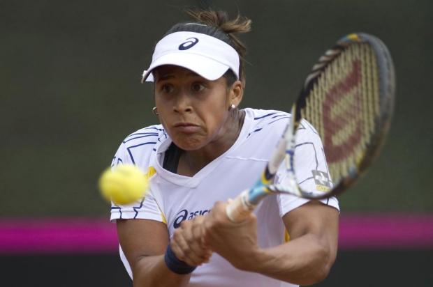 Brasileira Teliana Pereira recebe convite e vai jogar o WTA Brasil Tennis Cup AFP PHOTO/Raul ARBOLEDAPHOTO/Raul ARBOLEDA/AFP